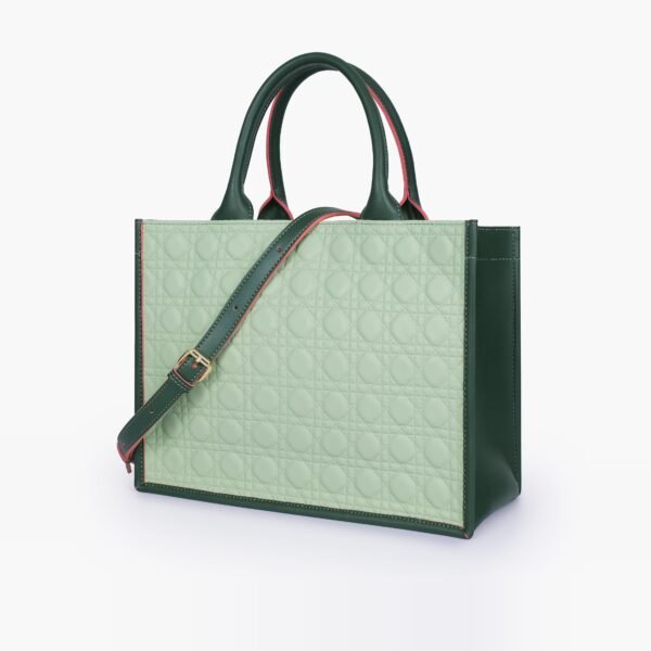 Army green box tote bag